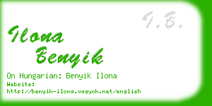 ilona benyik business card